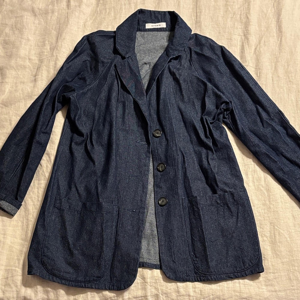 Dark Blue Denim Blazer